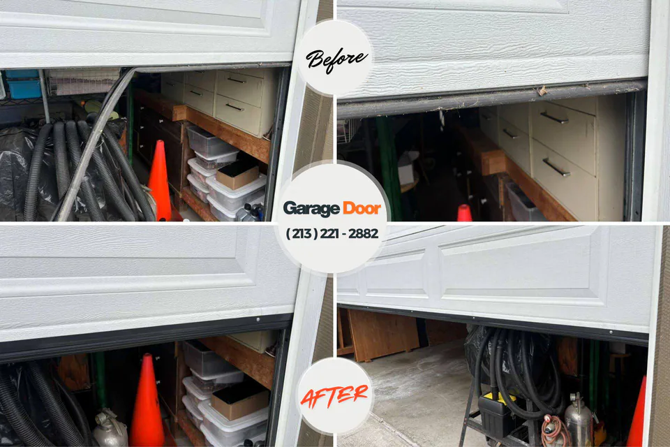 Before and after: garage door repair Dulles Town Center, VA